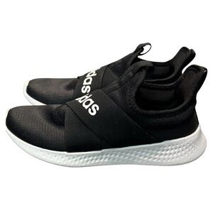 Adidas Black and White Slip-On Sneakers